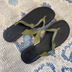 Larroude Olive and Black Sandals